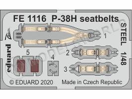Фототравление для модели P-38H стальные ремни, Tamiya. Масштаб 1:48
