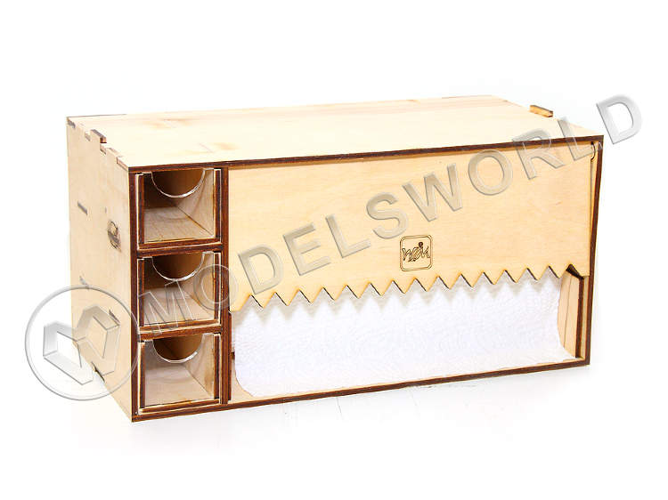 Модуль-бокс под бумажное полотенце с тремя ящичками. Собранный. - фото 1