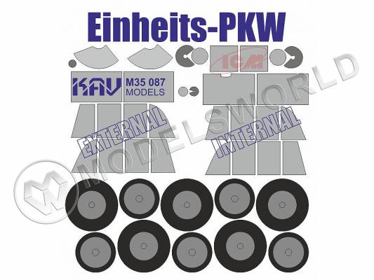 Окрасочная маска на немецкий внедорожник Einheits - Pkw, ICM. Масштаб 1:35