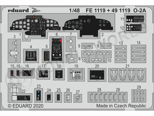 Фототравление кабина для модели O-2A, ICM. Масштаб 1:48