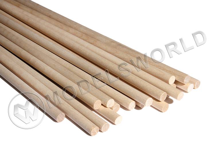 Комплект круглая заготовка, береза. Диаметр 8 мм, длина 50 см, 20 шт - фото 1