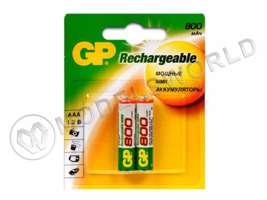 Аккумулятор GP Ni-Mh R-03 AAA 800 mAh, 2 шт