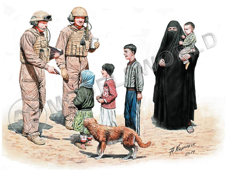 Фигуры американских современных солдат. "Вот Сникерс, угощайся!". Масштаб 1:35 - фото 1