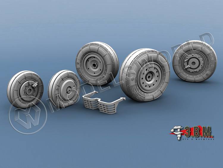 Колеса шасси МиГ-29 (9-17 СМТ). Масштаб 1:72 - фото 1